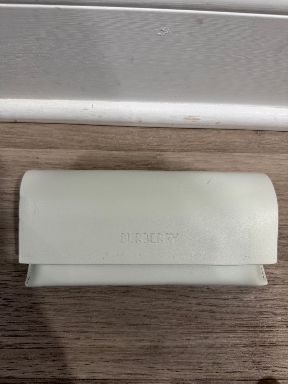Burberry Cream Leather Glasses Case